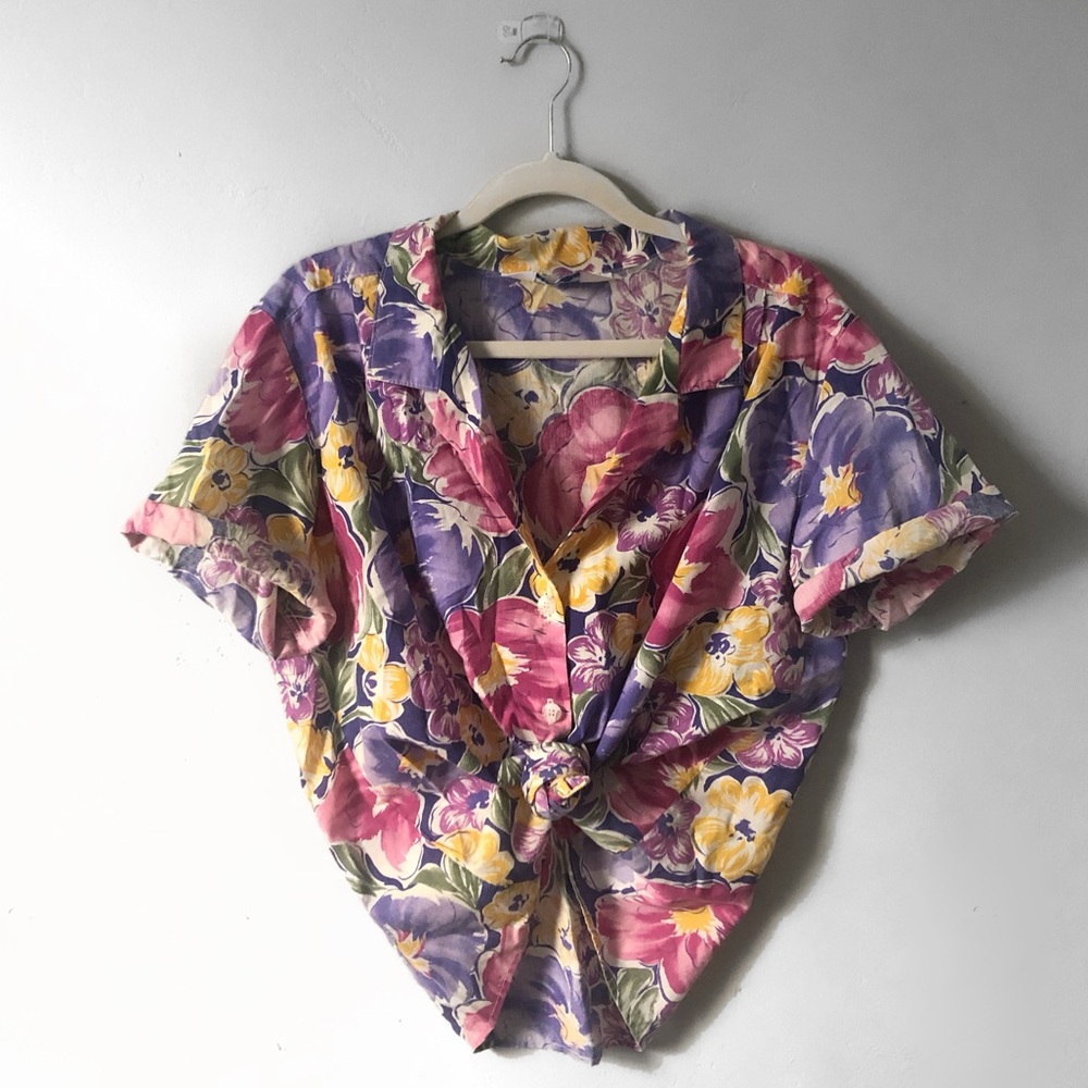 Vintage 80’s Floral Button Down